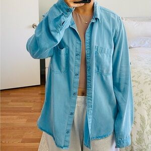 Side Stitch Sky Blue Shirt